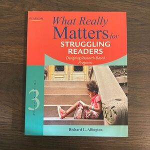 What really matters for struggling readers text book, by richard allington